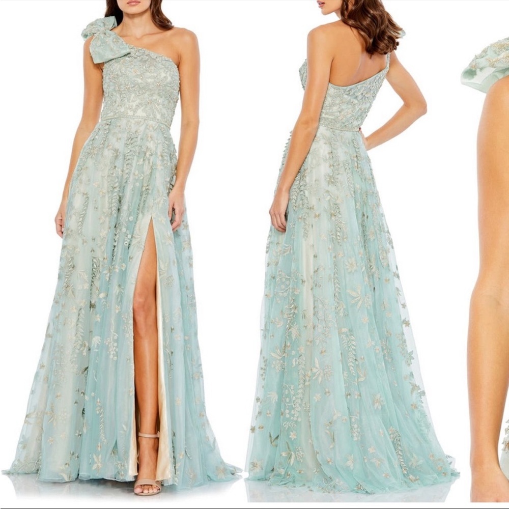 Mac Duggar Dress. Floral beaded tulle.
